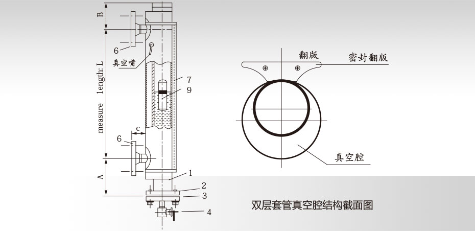 真空夾套磁翻板液位計(jì)技術(shù)圖紙